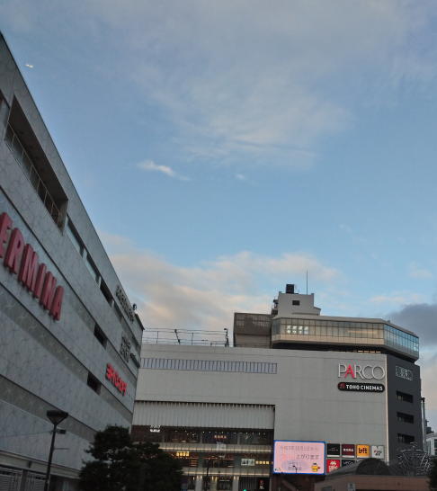 駅側より見た楽天地外観